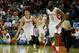 HOUSTON, TX - APRIL 12: Jeremy Lin #7 and James Harden #13 of the Houston Rockets bring the ball upcourt during the game against the Memphis Grizzlies at the Toyota Center on April 12, 2013 in Houston, Texas. NOTE TO USER: User expressly acknowledges and