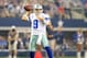 ARLINGTON, TX - SEPTEMBER 08: Quarterback Tony Romo #9 of the Dallas Cowboys passes the ball in the first quarter against the New York Giants on September 8, 2013 at AT&T Stadium in Arlington, Texas. (Photo by Ronald Martinez/Getty Images)