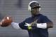 Sep 21, 2013; East Hartford, CT, USA; Michigan Wolverines quarterback Devin Gardner (98) warms up before the start of the game against the Connecticut Huskies at Rentschler Field. Mandatory Credit: David Butler II-USA TODAY Sports