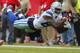 KANSAS CITY, MO - SEPTEMBER 15: Dez Bryant #88 of the Dallas Cowboys makes a leaping downfield catch within the ten yard line past Brandon Flowers #24 of the Kansas City Chiefs in the first quarter on September 15, 2013 at Arrowhead Stadium in Kansas City