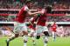 LONDON, ENGLAND - SEPTEMBER 22: Bacary Sagna of Arsenal (R) celebrates with Olivier Giroud as he scores their third goal during the Barclays Premier League match between Arsenal and Stoke City at Emirates Stadium on September 22, 2013 in London, England.