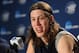 Mar 20, 2013; Salt Lake City, UT, USA; Gonzaga Bulldogs forward Kelly Olynyk (13) answers a question during the press conference the day before the second round of the 2013 NCAA tournament at EnergySolutions Arena. Mandatory Credit: Steve Dykes-USA TODAY