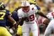 ANN ARBOR, MI - SEPTEMBER 27: P.J. Hill #39 of the Wisconsin Badgers looks for running room during a first quarter run against the Michigan Wolverines on September 27, 2008 at Michigan Stadium in Ann Arbor, Michigan. (Photo by Gregory Shamus/Getty Images)