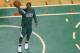 Apr 28, 2013; Boston, MA, USA; Boston Celtics point guard Rajon Rondo (9) on the court before the start of game four of the first round of the 2013 NBA playoffs against the New York Knicks at TD Garden. Mandatory Credit: David Butler II-USA TODAY Sports
