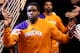 PHOENIX, AZ - OCTOBER 12: Ike Diogu #50 of the Phoenix Suns runs out onto the court before the preseason NBA game against the Portland Trail Blazers at US Airways Center on October 12, 2012 in Phoenix, Arizona. NOTE TO USER: User expressly acknowledges