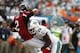 Sep 22, 2013; Miami Gardens, FL, USA; Miami Dolphins free safety Reshad Jones (20) hits Atlanta Falcons quarterback Matt Ryan (2) in the first quarter at Sun Life Stadium. Mandatory Credit: Robert Mayer-USA TODAY Sports