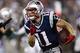 Sep 12, 2013; Foxborough, MA, USA; New England Patriots wide receiver Julian Edelman (11) runs the ball New York Jets during the first half at Gillette Stadium. Mandatory Credit: Mark L. Baer-USA TODAY Sports