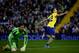 WEST BROMWICH, ENGLAND - SEPTEMBER 25: Thomas Eisfeld of Arsenal celebrates after scoring the opening goal past goalkeeper Luke Daniels of West Bromwich Albion during the Capital One Cup third round match between West Bromwich Albion and Arsenal at The H