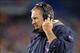 Oct 7, 2012; Foxborough, MA, USA; New England Patriots head coach Bill Belichick during the third quarter against the Denver Broncos at Gillette Stadium. The Patriots defeated the Broncos 31-21. Mandatory Credit: Stew Milne-USA TODAY Sports
