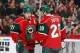 ST. PAUL, MN - APRIL 11: (L-R) Zach Parise #11 and Ryan Suter #20 of the Minnesota Wild talk during the game against the St. Louis Blues on April 11, 2013 at the Xcel Energy Center in Saint Paul, Minnesota. (Photo by Bruce Kluckhohn/NHLI via Getty Images)