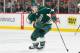 ST. PAUL, MN - MAY 7: Charlie Coyle #63 of the Minnesota Wild skates against the Chicago Blackhawks in Game Four of the Western Conference Quarterfinals during the 2013 NHL Stanley Cup Playoffs on May 7, 2013 at the Xcel Energy Center in St. Paul, Minneso