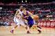 LOS ANGELES, CA - APRIL 3: Goran Dragic #1 of the Phoenix Suns drives against Chris Paul #3 of the Los Angeles Clippers at Staples Center on April 3, 2013 in Los Angeles, California. NOTE TO USER: User expressly acknowledges and agrees that, by downloadin