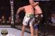 Big Nog presses Frank Mir up against the cage and frees a hand to strike.