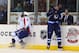 BELLEVILLE, CANADA - SEPTEMBER 14: Alex Ovechkin #8 of the Washington Capitals takes a high stick up under his visor from Ben Chiarot #63 of the Winnipeg Jets during Kraft Hockeyville Day 2 at Yardman Arena on September 14, 2013 in Belleville, Ontario, C