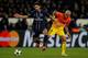 PARIS, FRANCE - APRIL 02: Javier Pastore of PSG and Dani Alves of Barcelona battle for the ball during the UEFA Champions League Quarter Final match between Paris Saint-Germain and Barcelona FCB at Parc des Princes on April 2, 2013 in Paris, France. (Ph