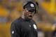 PITTSBURGH, PA - AUGUST 10: Mike Tomlin of the Pittsburgh Steelers screams at the referee during the game against the New York Giants on August 10, 2013 at Heinz Field in Pittsburgh, Pennsylvania. (Photo by Justin K. Aller/Getty Images)