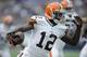 MINNEAPOLIS, MN - SEPTEMBER 22: Josh Gordon #12 of the Cleveland Browns carries the football during the first quarter of the game on September 22, 2013 at Mall of America Field at the Hubert H. Humphrey Metrodome in Minneapolis, Minnesota. (Photo by Hanna
