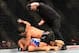 Sep 4, 2013; Belo Horizonte, BRAZIL; Joseph Benavidez (black shorts) fights against Jussier Formiga during UFC Fight Night at Mineirinho Arena. Mandatory Credit: Jason Silva-USA TODAY Sports