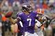 Sep 22, 2013; Minneapolis, MN, USA; Minnesota Vikings quarterback Christian Ponder (7) throws during the second quarter against the Cleveland Browns at Mall of America Field at H.H.H. Metrodome. Mandatory Credit: Brace Hemmelgarn-USA TODAY Sports
