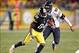 Sep 22, 2013; Pittsburgh, PA, USA; Pittsburgh Steelers wide receiver Antonio Brown (84) runs after a pass reception as Chicago Bears outside linebacker James Anderson (50) defends during the fourth quarter at Heinz Field. The Bears won 40-23. Mandatory Cr