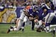 Sep 22, 2013; Minneapolis, MN, USA; Cleveland Browns linebacker Barkevious Mingo (51) sacks Minnesota Vikings quarterback Christian Ponder (7) in the third quarter at Mall of America Field at H.H.H. Metrodome. The Browns win 31-27. Mandatory Credit: Bruce