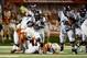 Sep 14, 2013; Austin, TX, USA; Mississippi Rebels running back Jeff Scott (3) carries the ball against the Texas Longhorns during the second half at Darrell K Royal-Texas Memorial Stadium. Ole Miss beat Texas 44-23. Mandatory Credit: Brendan Maloney-USA T