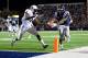 OXFORD, MS - NOVEMBER 10: Jeff Scott #3 of the Ole Miss Rebels reaches for the end zone in front of Kenny Ladler #1 of the Vanderbilt Commodores during a game at Vaught-Hemingway Stadium on November 10, 2012 in Oxford, Mississippi. (Photo by Stacy Rever