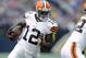 MINNEAPOLIS, MN - SEPTEMBER 22: Josh Gordon #12 of the Cleveland Browns carries the football during the game against the Minnesota Vikings on September 22, 2013 at Mall of America Field at the Hubert H. Humphrey Metrodome in Minneapolis, Minnesota. (Photo