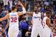 LOS ANGELES, CA - APRIL 10: Blake Griffin #32 and DeAndre Jordan #6 of the Los Angeles Clippers celebrate during a game against the Minnesota Timberwolves at Staples Center on April 10, 2013 in Los Angeles, California. NOTE TO USER: User expressly acknowl