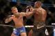 Sep 21, 2013; Toronto, Ontario, CAN; Alexander Gustafsson (left) fights Jon Jones during their Light Heavyweight Championship bout at UFC 165 at the Air Canada Centre. Mandatory Credit: Tom Szczerbowski-USA TODAY Sports