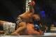 Jan 12, 2013; Oklahoma City, OK, USA; Daniel Comier (black shorts) and Dion Staring (white shorts) in their Strikeforce MMA Heavyweight bout at the Chesapeake Energy Arena. Mandatory Credit: Mark D. Smith-USA TODAY Sports