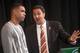 RENO, NV - JANUARY 10: NBA D-League President Dan Reed, right talks with NBA veteran and New York Knicks Assistant General Manager Allan Houston during the 2013 NBA D-League Showcase on January 10, 2013 at the Reno Events Center in Reno, Nevada. NOTE TO