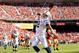 Sep 22, 2013; San Francisco, CA, USA; Indianapolis Colts quarterback Andrew Luck (12) reacts after rushing for a touchdown against the San Francisco 49ers in the fourth quarter at Candlestick Park. The Colts defeated the 49ers 27-7. Mandatory Credit: Cary