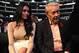 Nov. 7 , 2011; Los Angeles, CA, USA; Jerry Buss (right) and guest before the start of the press conference held by the Magic Johnson foundation at the Staples Center. 20 years to the date Irvin