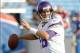 Aug 16, 2013; Orchard Park, NY, USA; Minnesota Vikings quarterback Matt Cassel (16) before the game against the Buffalo Bills at Ralph Wilson Stadium. Bills beat the Vikings 20-16. Mandatory Credit: Kevin Hoffman-USA TODAY Sports