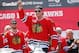 Jun 28, 2013; Chicago, IL, USA; Chicago Blackhawks right wing Marian Hossa (81) during the 2013 Stanley Cup championship celebration at Grant Park in Chicago. Mandatory Credit: Dennis Wierzbicki-USA TODAY Sports
