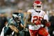 PHILADELPHIA, PA - SEPTEMBER 19: Jamaal Charles #25 of the Kansas City Chiefs carries the ball as Mychal Kendricks #95 of the Philadelphia Eagles defends on September 19, 2013 at Lincoln Financial Field in Philadelphia, Pennslyvania. The Kansas City Ch