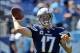 Sep 22, 2013; Nashville, TN, USA; San Diego Chargers quarterback Philip Rivers (17) passes during warm ups prior to the game against the Tennessee Titans at LP Field. Mandatory Credit: Jim Brown-USA TODAY Sports