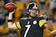 PITTSBURGH, PA - SEPTEMBER 22: Ben Roethlisberger #7 of the Pittsburgh Steelers drops back to pass during warm ups before the game against the Chicago Bears on September 22, 2013 at Heinz Field in Pittsburgh, Pennsylvania. (Photo by Justin K. Aller/Gett