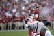 Sep 28, 2013; Tuscaloosa, AL, USA; Alabama Crimson Tide quarterback A.J. McCarron (10) passing against the Mississippi Rebels during the first quarter at Bryant-Denny Stadium. Mandatory Credit: John David Mercer-USA TODAY Sports