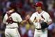 Sep 28, 2013; St. Louis, MO, USA; St. Louis Cardinals relief pitcher Seth Maness (61) celebrates with catcher Tony Cruz (48) after defeating the Chicago Cubs at Busch Stadium. St. Louis defeated Chicago 6-2. Mandatory Credit: Jeff Curry-USA TODAY Sports