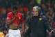 MANCHESTER, ENGLAND - MARCH 05: Nani of Manchester United walks off after being sent off during the UEFA Champions League Round of 16 Second leg match between Manchester United and Real Madrid at Old Trafford on March 5, 2013 in Manchester, United Kingd