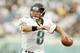 JACKSONVILLE, FL - OCTOBER 27: Quarterback Mark Brunell #8 of the Jacksonville Jaguars prepares to make the pass during the NFL game against the Houston Texans at Alltel Stadium on October 27, 2002 in Jacksonville, Florida. The Texans defeated the Jaguar