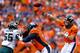 DENVER, CO - SEPTEMBER 29: Quarterback Peyton Manning #18 of the Denver Broncos throws a pass during the third quarter against the Philadelphia Eagles at Sports Authority Field Field at Mile High on September 29, 2013 in Denver, Colorado. The Broncos de