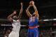 CHARLOTTE, NC - APRIL 15: Rasheed Wallace #36 of the New York Knicks shoots against Bismack Biyombo #0 of the Charlotte Bobcats at the Time Warner Cable Arena on April 15, 2013 in Charlotte, North Carolina. NOTE TO USER: User expressly acknowledges and