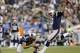 Sep 12, 2013; Foxborough, MA, USA; New England Patriots punter Ryan Allen (6) holds the ball for kicker Stephen Gostkowski (3) in a failed field goal attempt during the second quarter at Gillette Stadium. Mandatory Credit: Greg M. Cooper-USA TODAY Sports