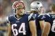 Aug 16, 2013; Foxborough, MA, USA; New England Patriots defensive tackle Joe Vellano (64) on the sideline during the third quarter against the Tampa Bay Buccaneers at Gillette Stadium. The New England Patriots won 25-21. Mandatory Credit: Greg M. Cooper