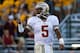 CHESTNUT HILL, MA - SEPTEMBER 28: Jameis Winston #5 of the Florida State Seminoles reacts in the second half against the Boston College Eagles in the second half at Alumni Stadium on September 28, 2013 in Chestnut Hill, Massachusetts. (Photo by Jim Rogash
