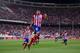 MADRID, SPAIN - SEPTEMBER 24: Diego Costa of Atletico de Madrid celebrates after scoring his 2nd goal during the La Liga match between Atletico de Madrid and Osasuna at Vicente Calderon Stadium on September 24, 2013 in Madrid, Spain. (Photo by Denis Doy