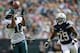 PHILADELPHIA, PA - SEPTEMBER 15: Wide receiver DeSean Jackson #10 of the Philadelphia Eagles makes a 61 yard catch for a touch down as cornerback Shareece Wright #29 of the San Diego Chargers pursues during the fourth quarter in a game at Lincoln Financia